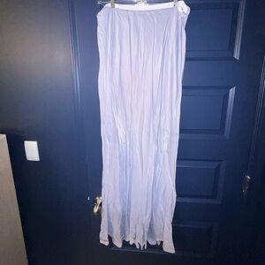 Anthropologie Light Lavender Maxi Skirt - Flowing Tiered Silhouette